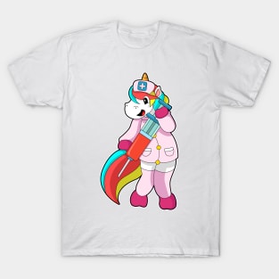 Unicorn as Nurse at Vaccination & Syringe T-Shirt